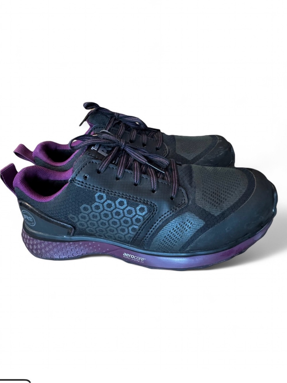 Timberland PRO Reaxion Women’s 8 Composite Toe Work Shoes A2174 Black Purple